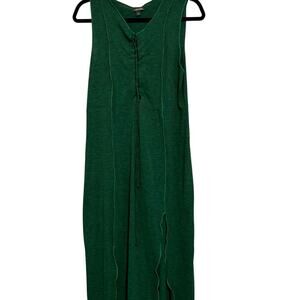 Wild fable green lace up front body con midi dress